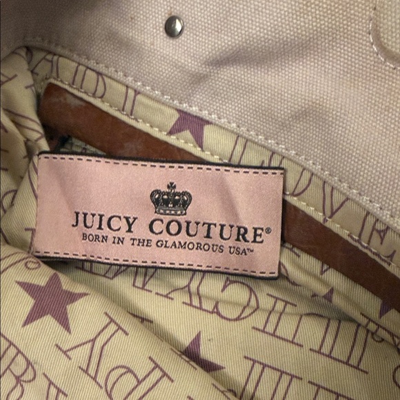 Y2K Juicy Couture Beige Tote with Brown Leather Handles - Picture 9 of 15